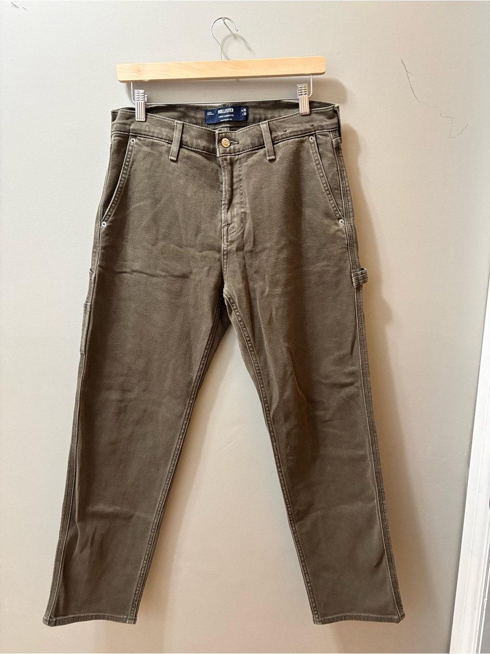 men’s hollister brown loose carpenter jeans size 30x30
